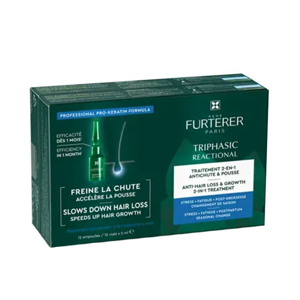 RENE FURTERER - TRIPHASIC Reactional 2 in 1 Anti-Hair Loss & Growth - 12vialsx5ml
